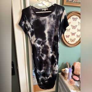 Tie-Dye Black and White Dress